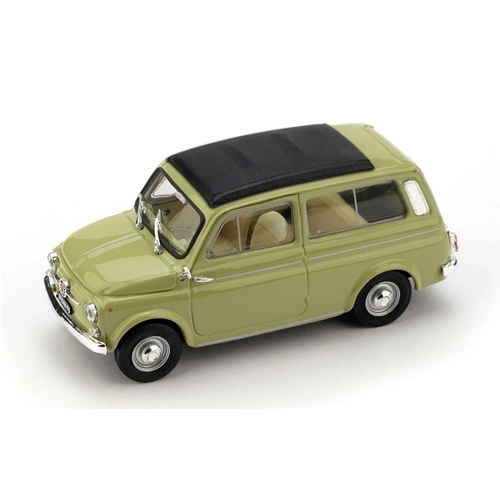 FIAT 500 GIARDINIERA 1960 CHIUSA VERDE OASI 1:43 Brumm Auto Stradali Modellino
