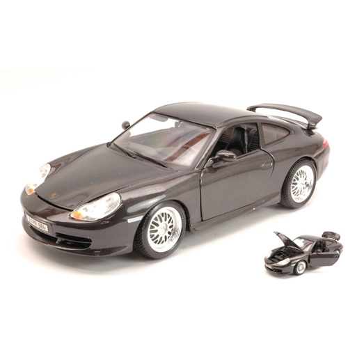 PORSCHE 911 GT3 STRASSE 1997 BLACK 1:18 Burago Auto Stradali Modellino