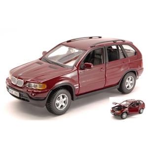 BMW X 5 BORDEAUX 1:24 Burago Auto Stradali Modellino