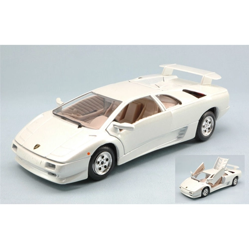 LAMBORGHINI DIABLO 1990 WHITE 1:24 Burago Auto Stradali Modellino