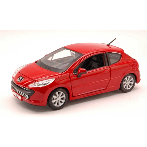 PEUGEOT 207 2006 RED 1:24 Burago Auto Stradali Modellino