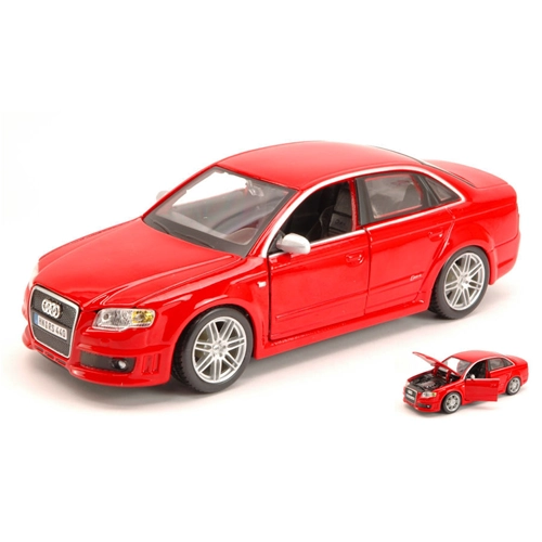 AUDI RS 4 2005 RED 1:24 Burago Auto Stradali Modellino