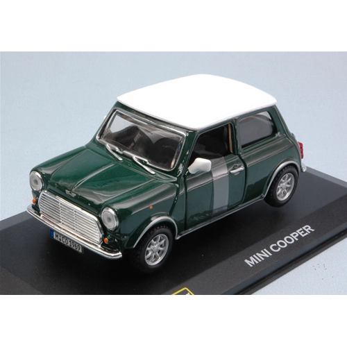 MINI COOPER 1969 GREEN WITH WHITE ROOF 1:32 Burago Auto Stradali Modellino