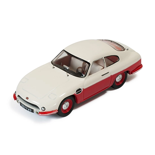 PANHARD DB HBR5 1957 BEIGE AND RED CLOSED LIGHTS 1:43 Ixo Model Auto Stradali Modellino