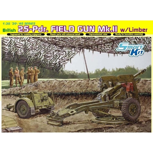 BRITISH 25 PDR FIELD GUN MK.II KIT 1:35 Dragon Kit Mezzi Militari Modellino