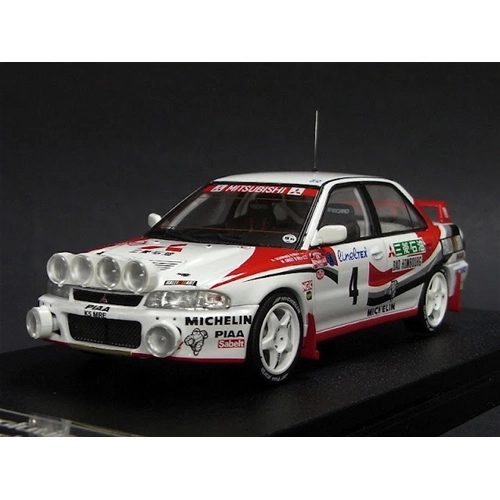 MITSUBISHI LANCER EVOLUTION N.4 6th MONTECARLO 1993 SCHWARZ-GRIST 1:43 Hpi Racing Auto Rally Modellino