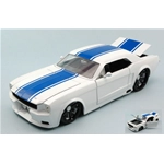 FORD MUSTANG 1965 WHITE WITH BLUE STRIPES 1:24 Jada Toys Tuning Modellino