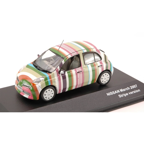 NISSAN MARCH 2007 STRIPE VERSION 1:43 J-Collection Auto Stradali Modellino