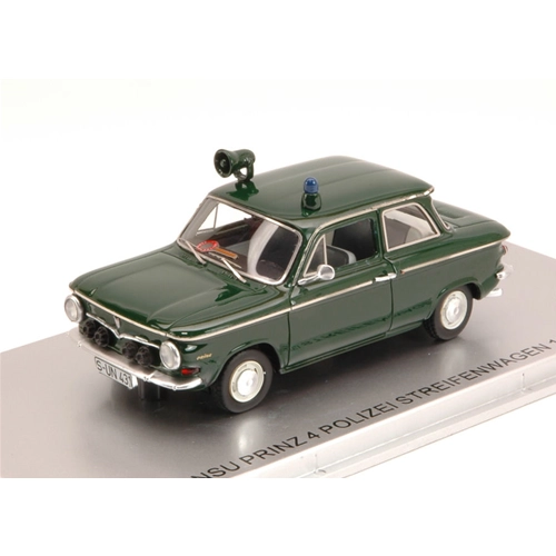 NSU PRINZ 4 POLIZEI STREIFENWAGEN 1964 ED.LIM.PCS 156 1:43 Kess Model Forze dell'Ordine Modellino