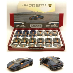 LAMBORGHINI HURACAN LP610-4 AVIO cm 12 (1 Modellino a Scelta) 1:36 Kinsmart Modellismo Giocattolo Modellino