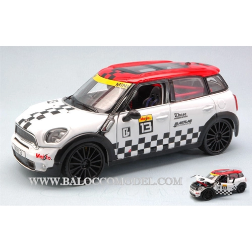 MINI COUNTRYMAN N.13 WHITE/RED 1:24 Maisto Tuning Modellino