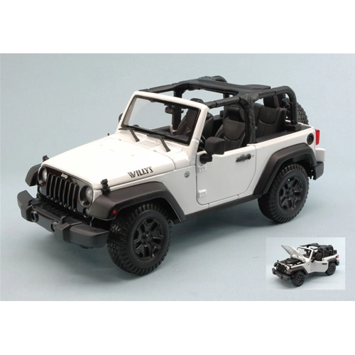 JEEP WRANGLER OPEN TOP 2014 WHITE 1:18 Maisto Auto Stradali Modellino