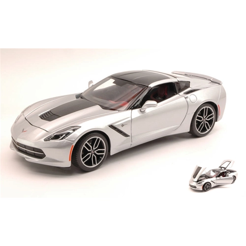 CHEVROLET CORVETTE STINGRAY Z51 2014 SILVER EXCLUSIVE SERIES 1:18 Maisto Auto Stradali Modellino