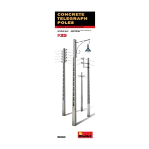 CONCRETE TELEGRAPH POLES KIT 1:35 Miniart Kit Art.Vari Modellino