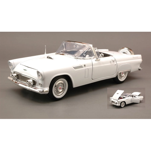 FORD THUNDERBIRD CABRIOLET 1955 WHITE 1:18 MotorMax Auto Stradali Modellino