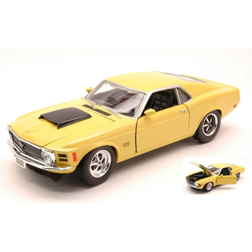 FORD MUSTANG BOSS 429 1970 YELLOW 1:24 MotorMax Auto Stradali Modellino
