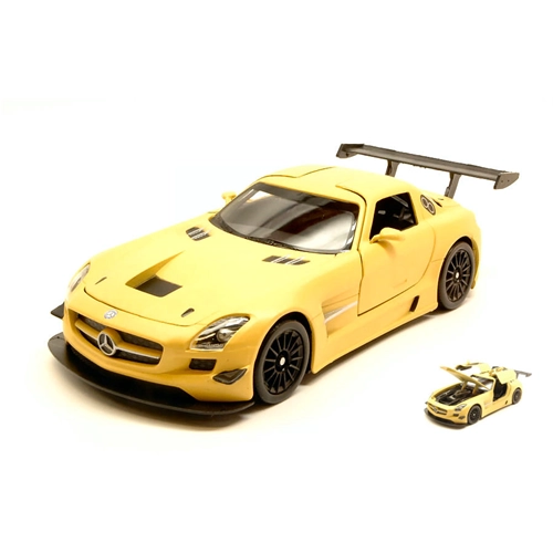 MERCEDES SLS AMG GT3 2012 SATIN SERIES MATT YELLOW 1:24 MotorMax Auto Stradali Modellino