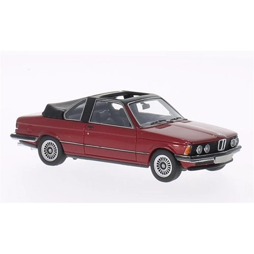 BMW E21 320 BAUR CONVERTIBLE 1979 METALLIC DARK RED 1:43 Neo Scale Models Auto Stradali Modellino