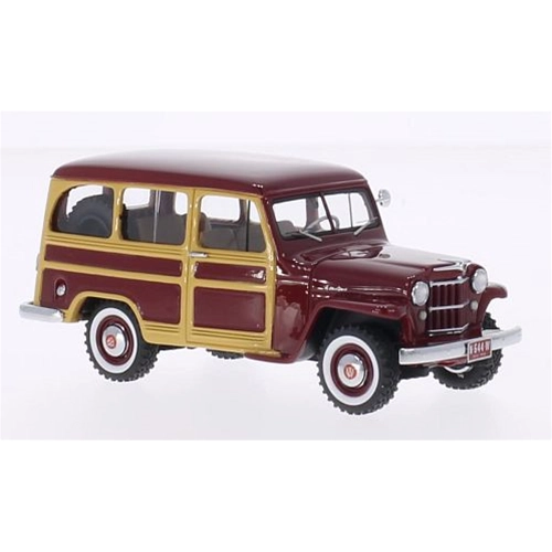 JEEP WILLYS STATION WAGON DARK 1954 RED/WOOD 1:43 Neo Scale Models Auto Stradali Modellino