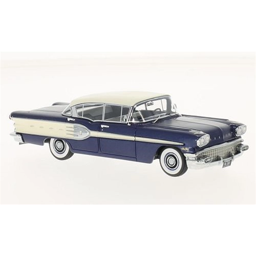 PONTIAC STAR CHIEF 4-DOOR SEDAN 1958 METALLIC BLUE/WHITE 1:43 Neo Scale Models Auto Stradali Modellino