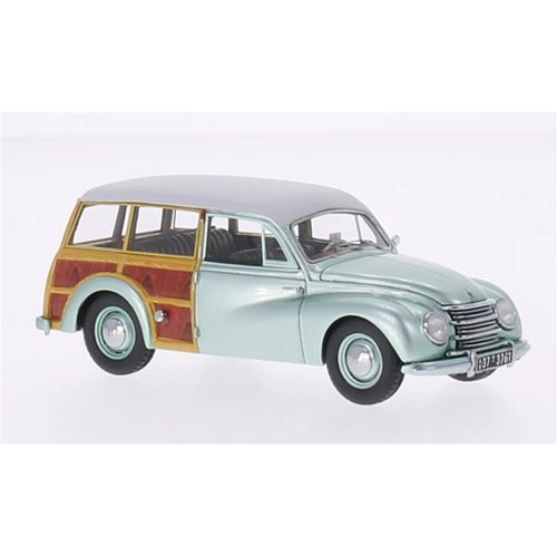 DKW MEISTERKLASSE UNIVERSAL TYP 89S 1951 METALLIC-HELLGRUN/WOOD 1:43 Neo Scale Models Auto Stradali Modellino