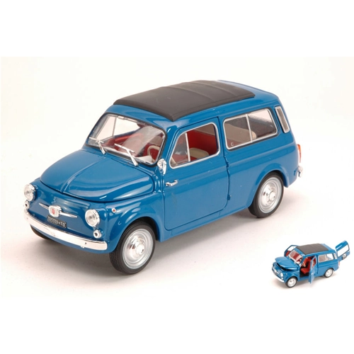 FIAT 500 GIARDINIERA 1960 BLUE 1:24 Editoria Auto Stradali Modellino