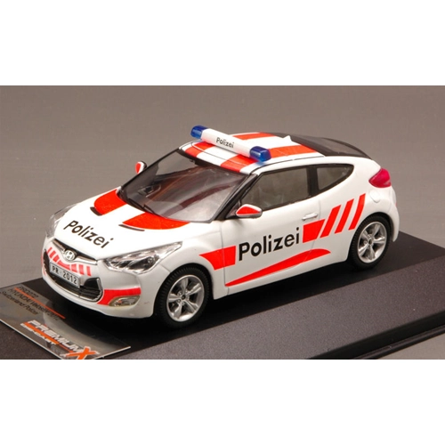 HYUNDAI VELOSTER 2012 SWISS POLIZEI 1:43 PremiumX Forze dell'Ordine Modellino