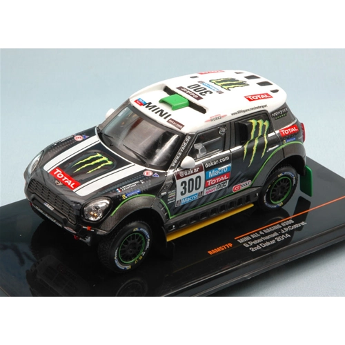 MINI ALL 4 PISTA N.300 2nd DAKAR 2014 S.PETERHANSEL-J.P.COTTRET 1:43 Ixo Model Auto Rally Modellino