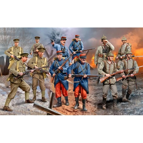 SET WWI BRITISH/FRENCH/GERMAN INFANTRY KIT 1:35 Revell Kit Figure Militari Modellino