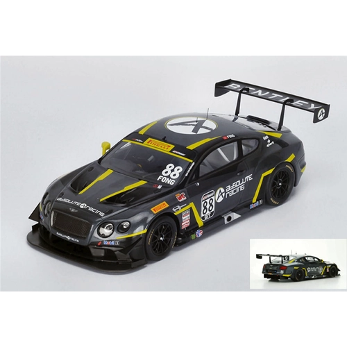 BENTLEY CONTINENTAL GT3 N.88 9th LONG BEACH 2016 A.FONG 1:18 Spark Model Auto Competizione Modellino
