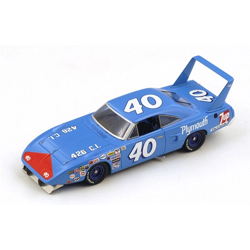 PLYMOUTH SUPERBIRD N.40 WINNER DAYTONA 500 1970 PETE HAILTON 1:43 Spark Model Auto Competizione Modellino