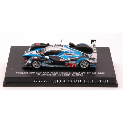 PEUGEOT 908 N.7 6th Le Mans 2009 1:87 Spark Model Auto Competizione Modellino