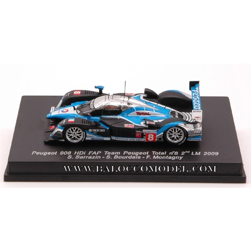 PEUGEOT 908 N.8 2nd Le Mans 2009 1:87 Spark Model Auto Competizione Modellino
