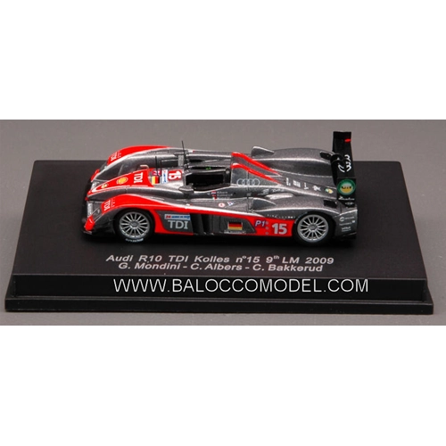 AUDI R 10 N.15 9th Le Mans 2009 1:87 Spark Model Auto Competizione Modellino