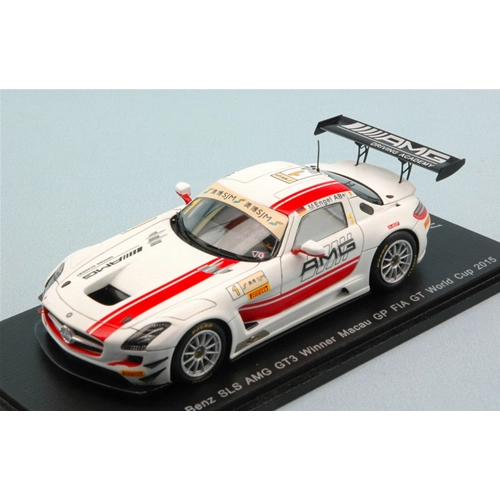 MERCEDES SLS GT3 N.1 WINNER MACAU FIA GT 2015 M.ENGEL LIM.500 1:43 Spark Model Auto Competizione Modellino