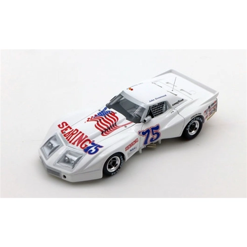 CORVETTE N.75 SPIRIT OF SEBRING 56th 12H SEBRING 1975 J.GREENWOOD 1:43 True Scale Miniatures Auto Competizione Modellino