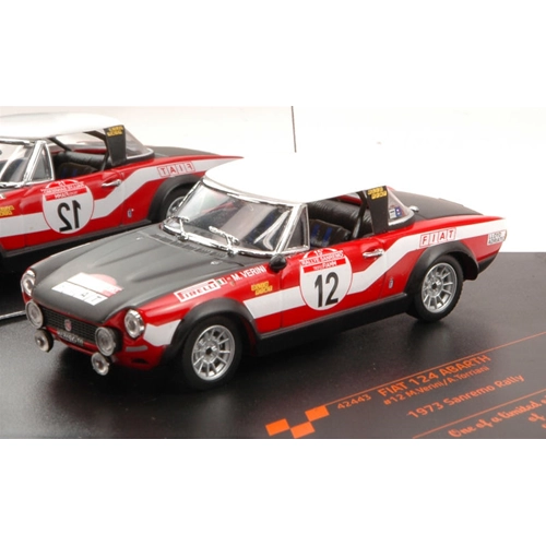 FIAT 124 ABARTH N.12 2nd SANREMO 1973 M.VERINI-A.TORRIANI 1:43 Vitesse Auto Rally Modellino