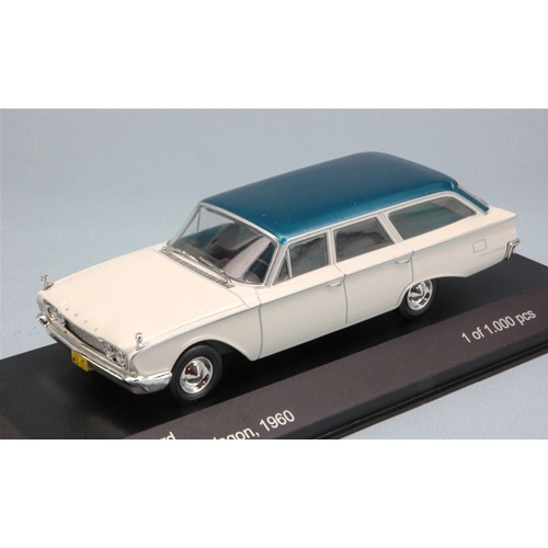 FORD RANCH WAGON 1960 WHITE WITH BLUE ROOF 1:43 Whitebox Auto Stradali Modellino
