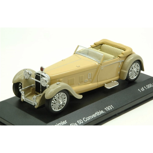 DAIMLER DOUBLE SIX 50 CONVERTIBLE 1931 BEIGE 1:43 Whitebox Auto d'Epoca Modellino