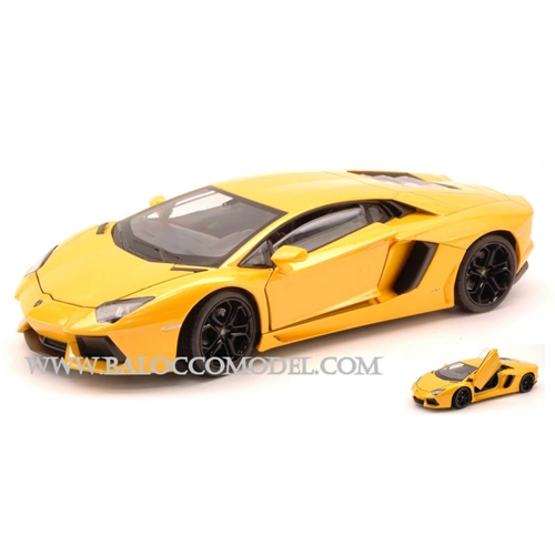 LAMBORGHINI AVENTADOR LP 700-4 2011 YELLOW 1:24 Welly Auto Stradali Modellino