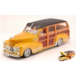 CHEVROLET FLEETMASTER 1948 GOLD-WOOD-BLACK 1:24 Welly Auto Stradali Modellino