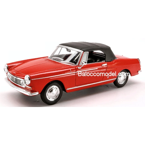 PEUGEOT 404 SOFT TOP 1963 RED 1:24 Welly Auto Stradali Modellino