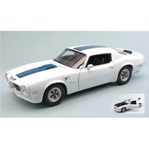 PONTIAC FIREBIRD TRANS AM 1972 WHITE WITH BLUE STRIPES 1:18 Welly Auto Stradali Modellino