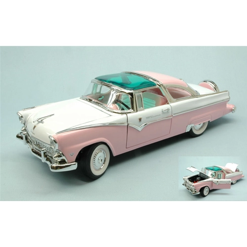 FORD FAIRLANE CROWN VICTORIA 1955 PINK 1:18 Lucky Die Cast Auto Stradali Modellino