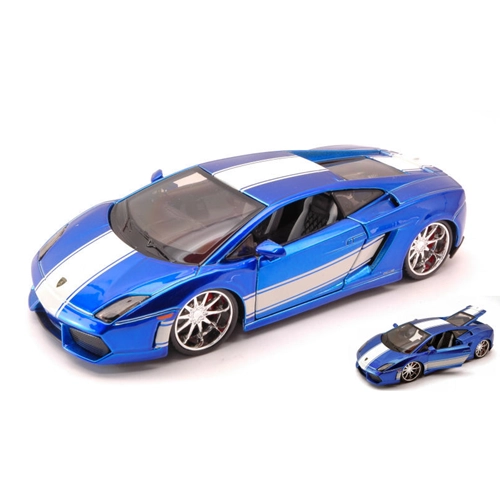 LAMBORGHINI GALLARDO LP-560-4 2008 BLUE METALLIC 1:24 Maisto Tuning Modellino