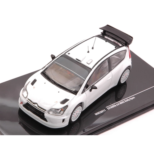 CITROEN C4 WRC WHITE 2010 PLAIN BODY VERSION + 4 WHEELS 1:43 Ixo Model Auto Rally Modellino