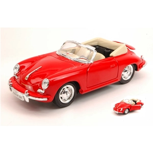 PORSCHE 356B 1958 RED 1:24 Welly Auto Stradali Modellino