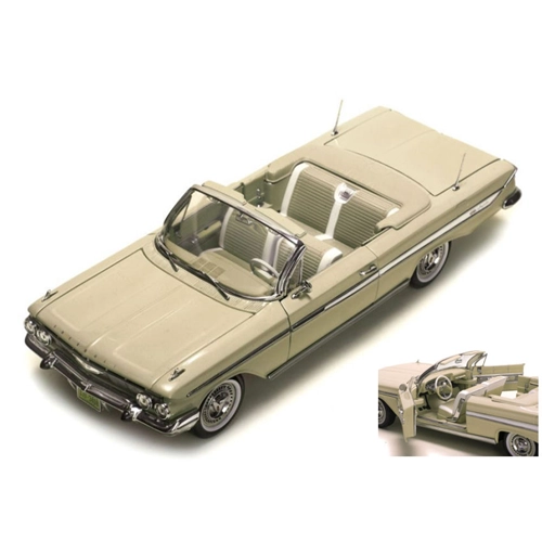 CHEVROLET IMPALA OPEN CONVERTIBLE 1961 ALMOND BEIGE 1:18 SunStar Auto Stradali Modellino