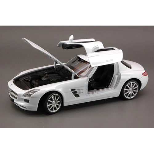 MERCEDES SLS AMG 2009 WHITE 1:24 Welly Auto Stradali Modellino
