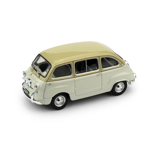 FIAT 600D 1960 SABBIA/GRIGIO CHIARO 1:43 Brumm Auto Stradali Modellino
